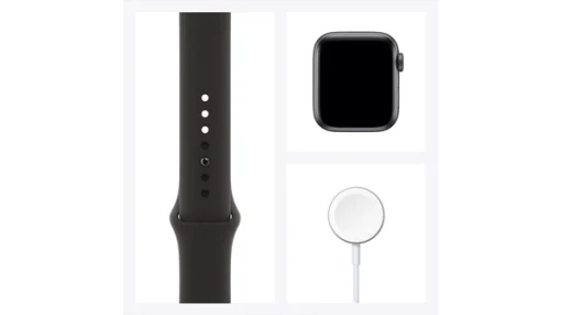 Apple Watch Series 6 GPS 44mm – Vỏ Nhôm, Dây Cao Su Đen – Chính Hãng