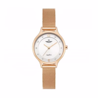 Đồng hồ SR SL1605.1302TE – Nữ – Kính Sapphire – Quartz (Pin) – Mặt Số 30mm, Mạ Vàng PVD, Đính Đá Pha Lê